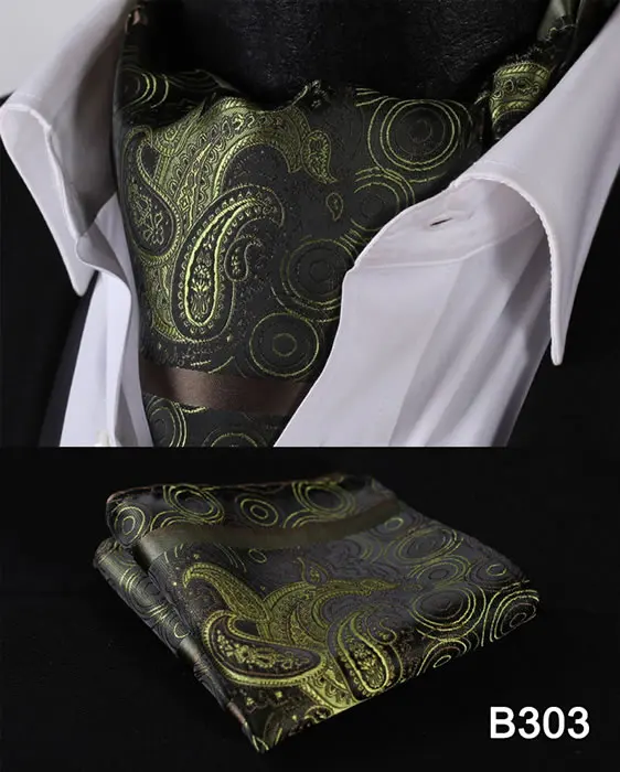 Пейсли Цветочные мужские шелковые шейный платок Ascot Набор # B3 классический