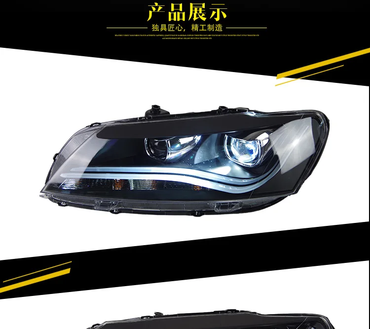 AKD автомобильный Стайлинг для VW Passat B7 фары 2012- Passat CC светодиодный фары DRL Биксеноновые линзы Высокий Низкий луч парковка противотуманная фара