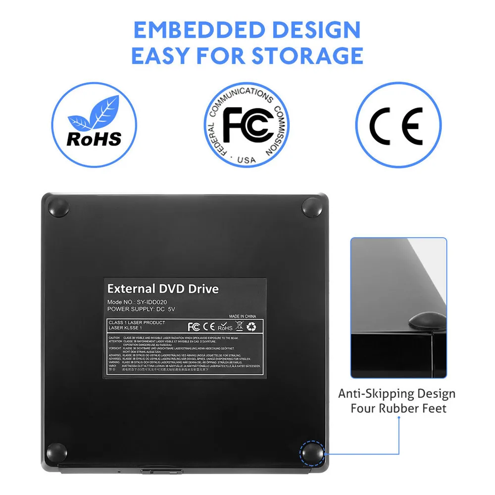 USB 3 0 портативный CD DVD / RW диск тонкий DVD/CD ROM перезаписывающая горелка для ноутбука