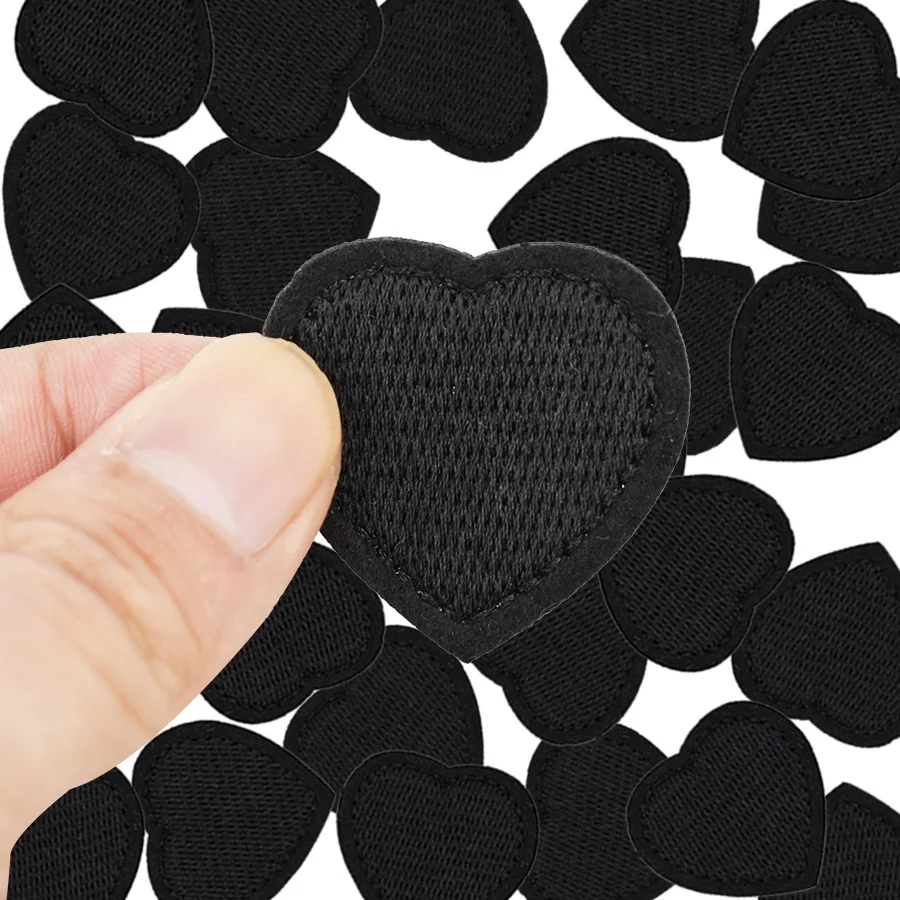 10 шт. вышитая аппликация в виде черного сердца для одежды | Дом и сад