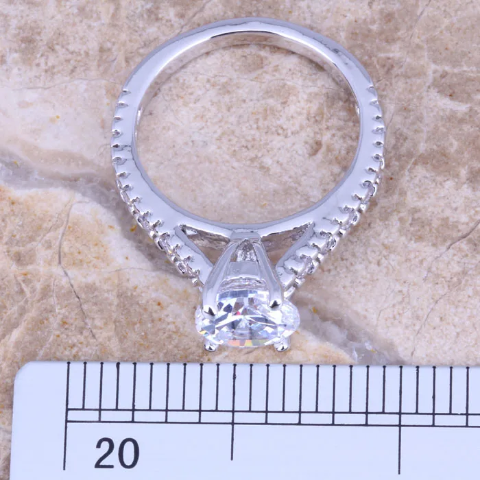 Восхитительное белое CZ посеребренное женское Ювелирное кольцо размер 7/8/9 R0694 |