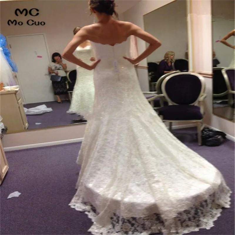 Vintage Mermaid Bridal Gown 2019 Appliques Lace Sweetheart Jewels Belt white Vestido de noiva Wedding Dress for women | Свадьбы и