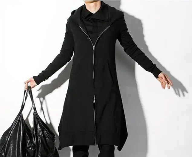 

S-4XL HOT / Spring Male New Fashion Hooded Casual Long Cardigan Non-mainstream Loose Coat Big Yards