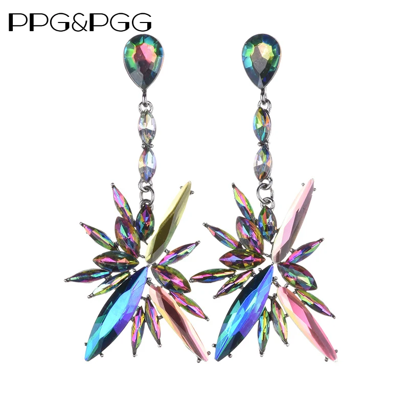 Женские серьги PPG & PGG из длинных стеклянных камней для свадьбы 2019|earrings for|crystal drop