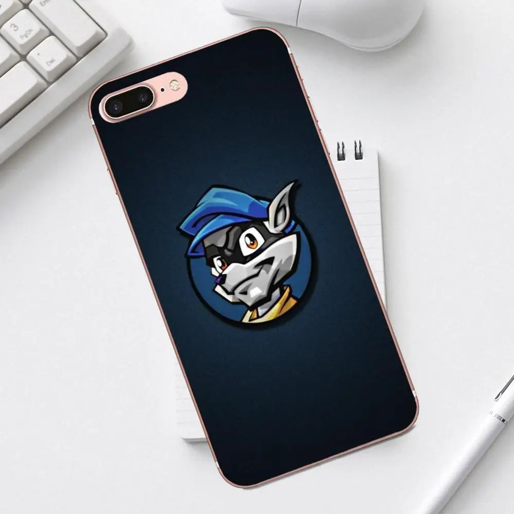 Cool Sly Cooper (синий) для Galaxy Alpha Core Prime Note 4 5 8 S3 S4 S5 S6 S7 S8 S9 mini edge Plus Мягкий защитный чехол