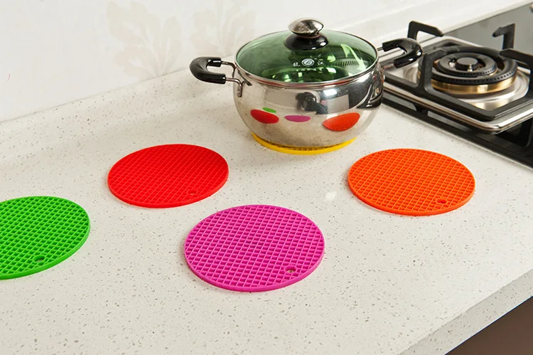 1 шт. цветной круглый нескользящий термостойкий Коврик подушка подстилка