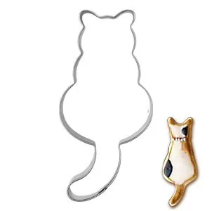 Cat Cokytoop Llama формочки для печенья из нержавеющей стали Единорог Фламинго формы для печенья Пасхальный кролик детский душ вечерние кухонные инструменты для выпечки - Цвет: Cat
