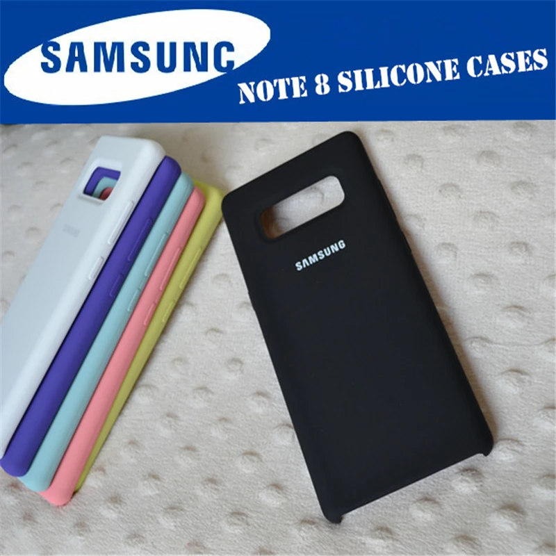 100% оригинальный силиконовый чехол для Samsung Galaxy Note 8 N9500 N950F 7 цветов защита от
