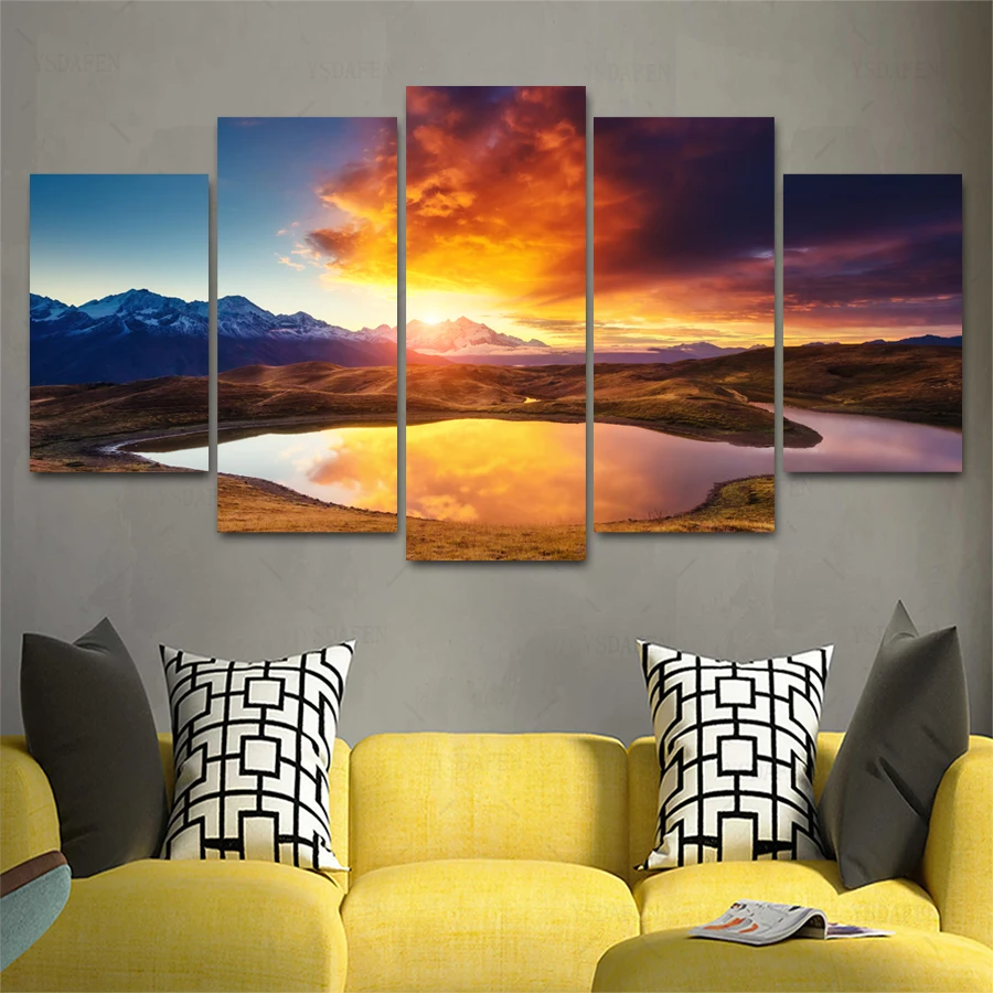 

HD print olieverf Film modulaire foto Scenery poster kind room decor woondecoratie 5 stks canvas art z536