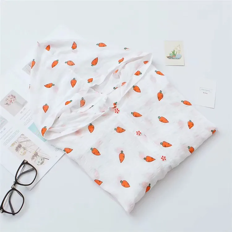 Carrot Printed Cute Women Shirt Loose Hooded Top Femme Long Sleeve Thin Sun Protection Cardigan Casual Female Blouses New Blusa |