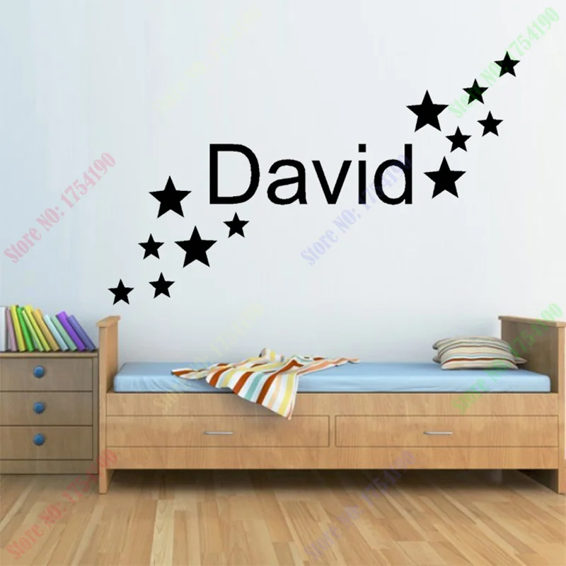 

Star PERSONALISED Name BOYS and GIRLS NAME Bedroom Home Decoration Wall Art Vinyl Decal Sticker wall sticker Decor 58x30cm