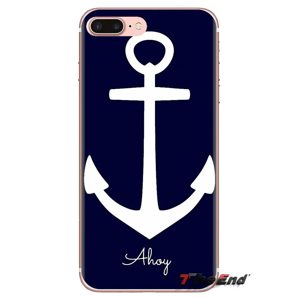 Transparent TPU Case Cover For Xiaomi Redmi 4A S2 Note 3 3S 4 4X 5 Plus 6 7 6A Pro Pocophone F1 Navy Stripes Hope Anchor Pattern |
