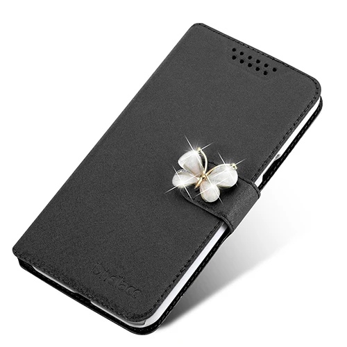 Dneilacc Роскошный чехол для CoolPad Порто S E570 Флип кожаный чехол для CoolPad Порто S E570 защитный чехол для телефона - Цвет: Black With Butterfly