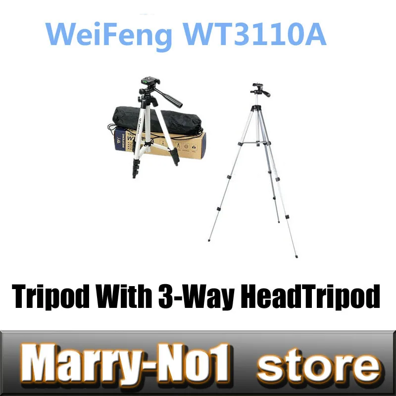 WT3110A, штатив с 3-ходовой головкой для Nikon D7000 D80 D90 D3100 DSLR Sony NEX-5N Canon 650D 60D 600D WT-3110A