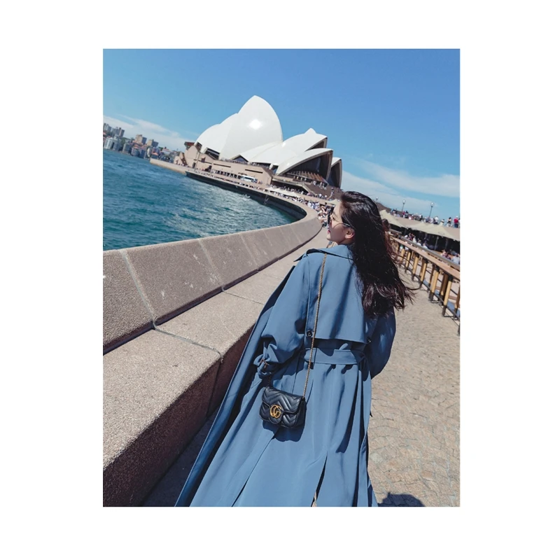 Женская Длинная ветровка весна осень 2021 женское новое пальто в Корейском стиле