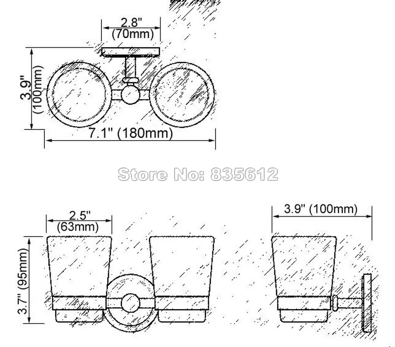 Аксессуар для ванной комнаты настенный латунный держатель зубной щетки золотого
