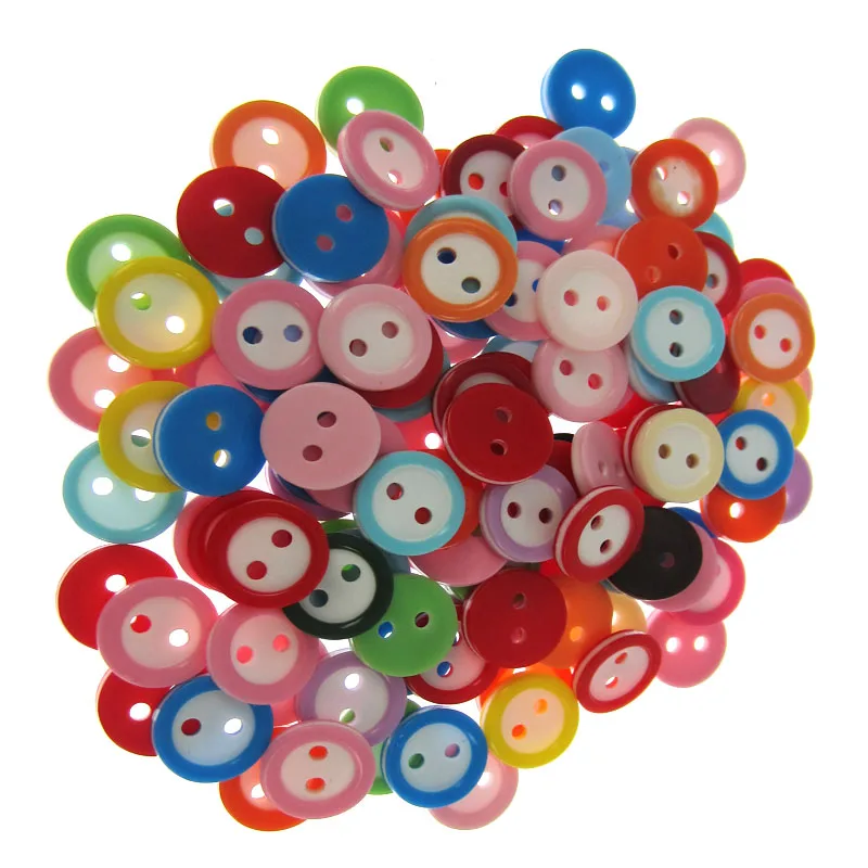 

200pcs 1/2" Random mixing resin buttons round buttons fit sewing craft scrapbooking 11mm