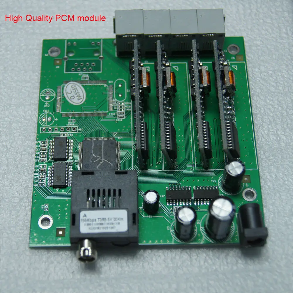 8 каналов PCM голосовой Телефон тел по волокну оптические преобразователи 100 м Ethernet