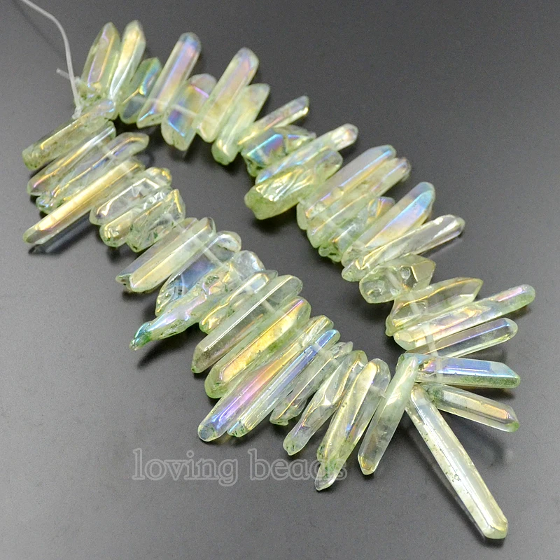 5 нитей/лот с титановым покрытием полированная роза AB Натуральный Druzy Кварцевый