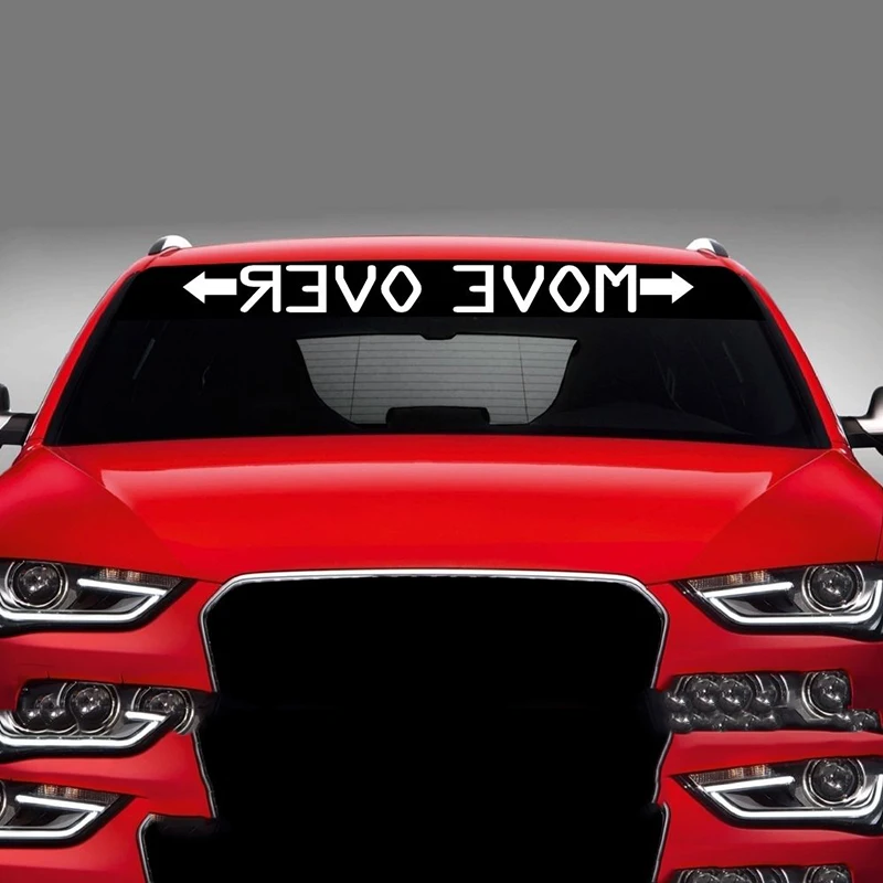 Зеркальная Наклейка для автомобиля Move Over наклейка на лобовое стекло баннер JDM Racing
