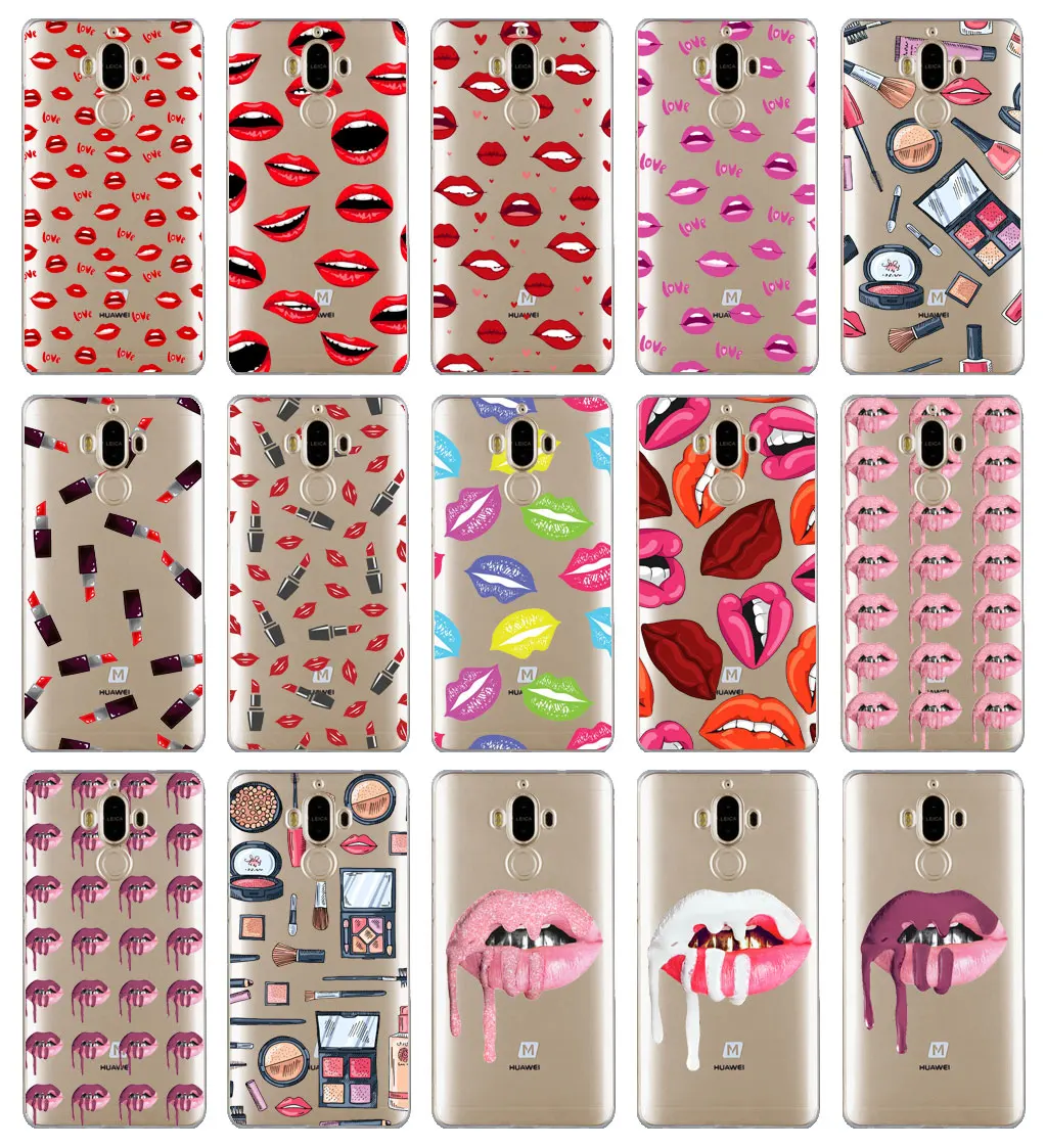 DREAMFOX L523 Fashion Lips Design Soft TPU Silicone Case Cover For Huawei Mate Nova 2 9 10 20 30 Lite Pro Plus |
