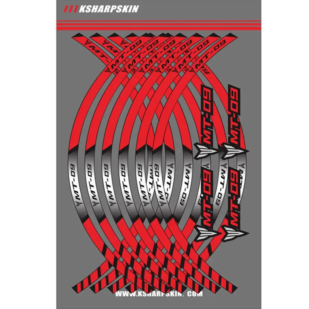 Motorcycle Wheel Rim Decals Reflective Stickers Stripes For Yamaha MT-09 | Автомобили и мотоциклы