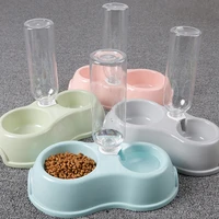 double pet bowls cat food water feeder drinking bottles dual port feeder water drinking feeding basin bowls pet dogs accessories
