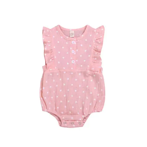 Toddler Baby Girls Romper Star Print Sleeveless Jumpsuit Summer Clothes Outfits | Мать и ребенок