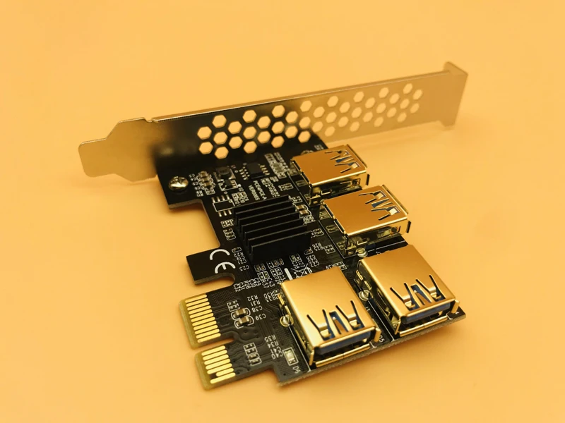 Переходная карта Gold USB 3 0 PCI-E Express 1x к 16x PCIE 1 4 слота PCIe МУЛЬТИПЛИКАТОРНАЯ для