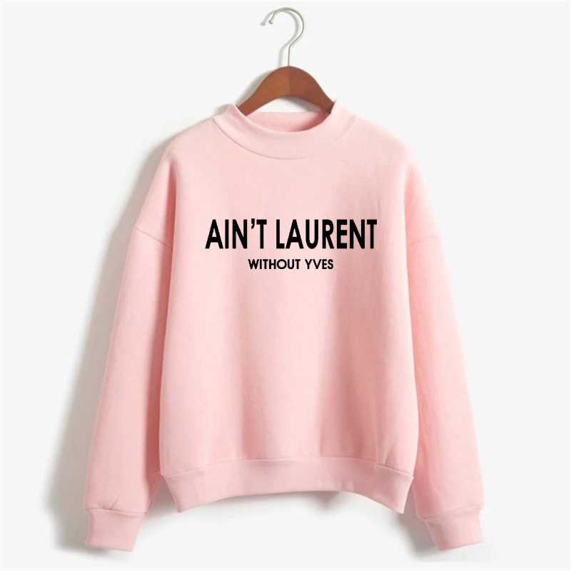 PINK Женская зимняя одежда, толстовка AIN'T Лоран, худи, женские толстовки с круглым вырезом, повседневный флисовый джемпер Moletom - Цвет: PINK