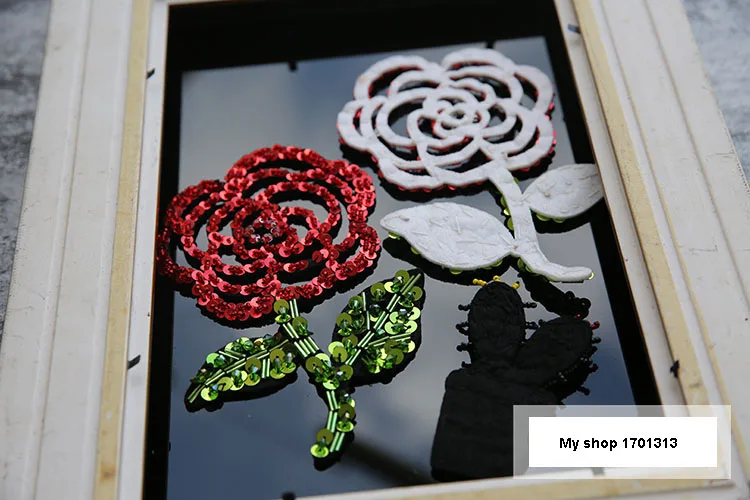 3D ручной работы горный хрусталь бисером патч для одежды красная роза Кактус