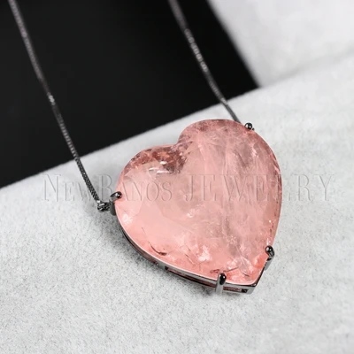 Pink Necklace Newranos набор ювелирных изделий с сердечком, натуральный камень, ожерелье, серьги, набор модных ювелирных изделий для женщин, модные ювелирные изделия PFX001142 - Окраска металла: Pink Necklace