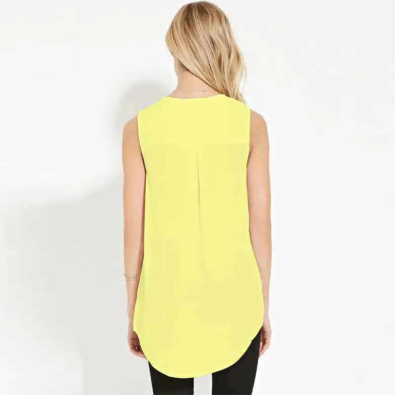 Женский шифоновый жилет NFIVE Свободный без рукавов с v-образным вырезом летняя