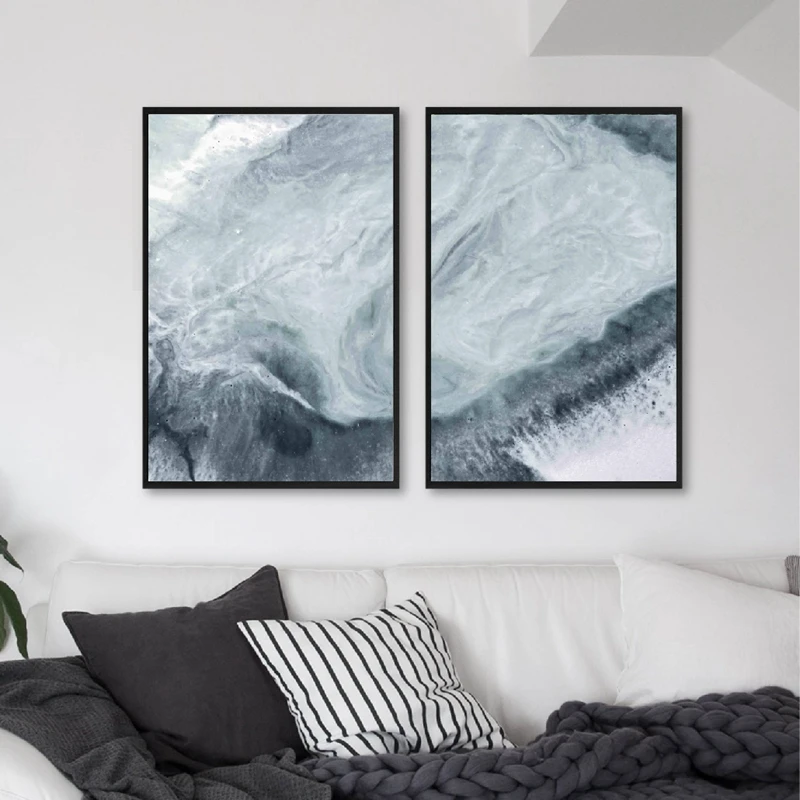 Морской Синий принт мраморный абстрактный Аква зеленая вода пляж морское