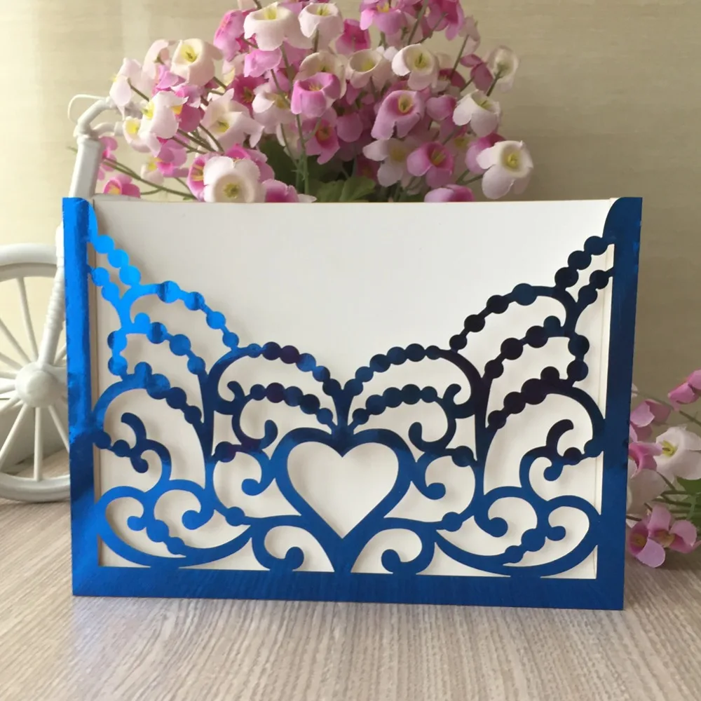 20 шт./лот индивидуальный карманный дизайн лазерная резка свадебные приглашения