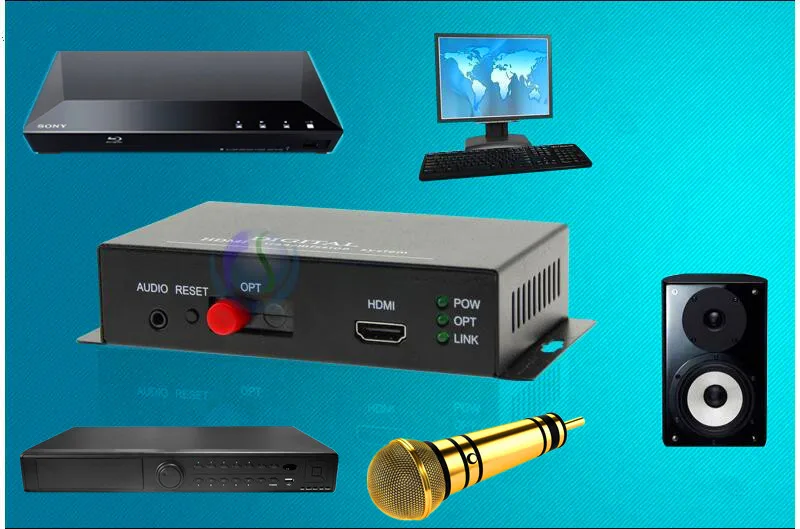 Zy dt301 HDMI + стерео аудио сигнала по Волокно оптический преобразователь 1080 P