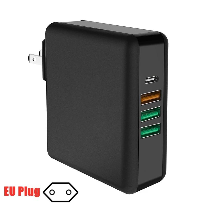61 Вт многопортовое зарядное устройство 3A USB-C type-C PD QC 3,0 быстрое зарядное устройство адаптер для Macbook Pro Air Ipad мобильный телефон ноутбук планшет зарядка - Цвет: Оранжевый