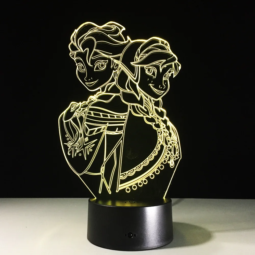 Детские игрушки куклы для девочек Анна и Эльза платье принцессы 7 LED Цвет
