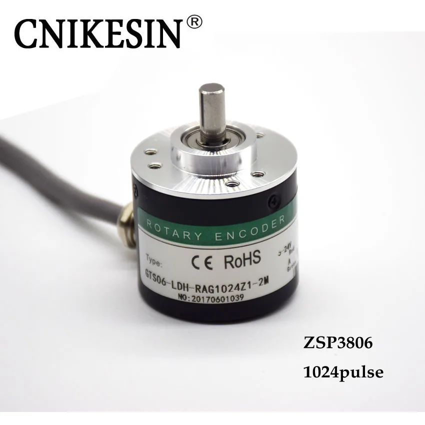 CNIKESIN инкрементный фотоэлектрический Поворотный энкодер ZSP3806-1024P/R 1024 фаза провода