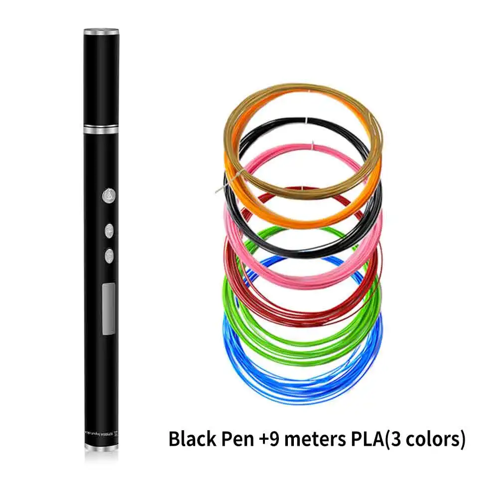 Black 3D Pen DEWANG, легкая 3d-ручка, новинка, OLED, DIY, 3D принтер, ручка, подарок на день рождения, PLA, ABS, нить, ручка, 3d ручки для рисования, гаджет - Цвет: Black 3D Pen