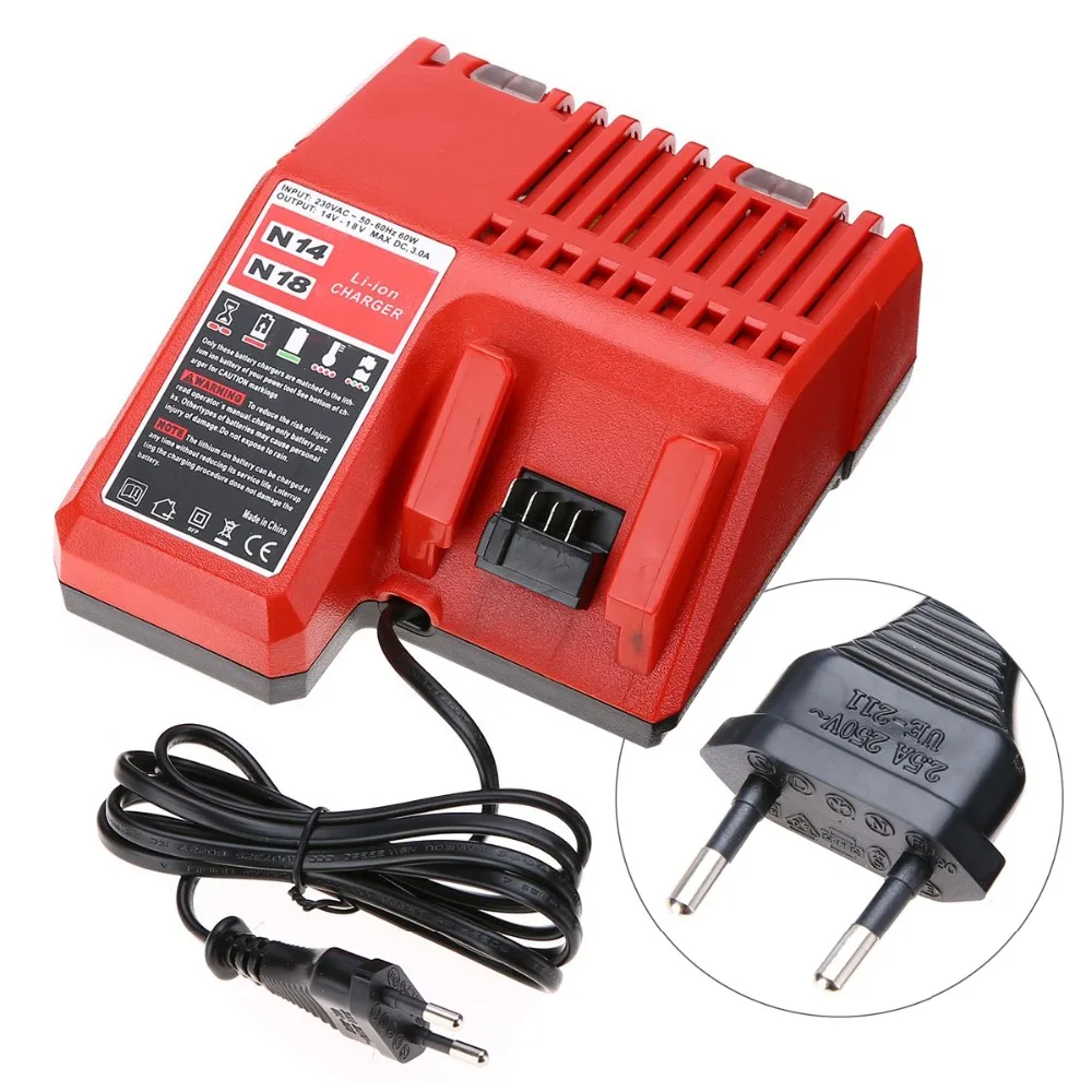 

M18 Lithium Li-ion Battery Charger Replacement 18V Power Tool EU Plug Consumer Accessories