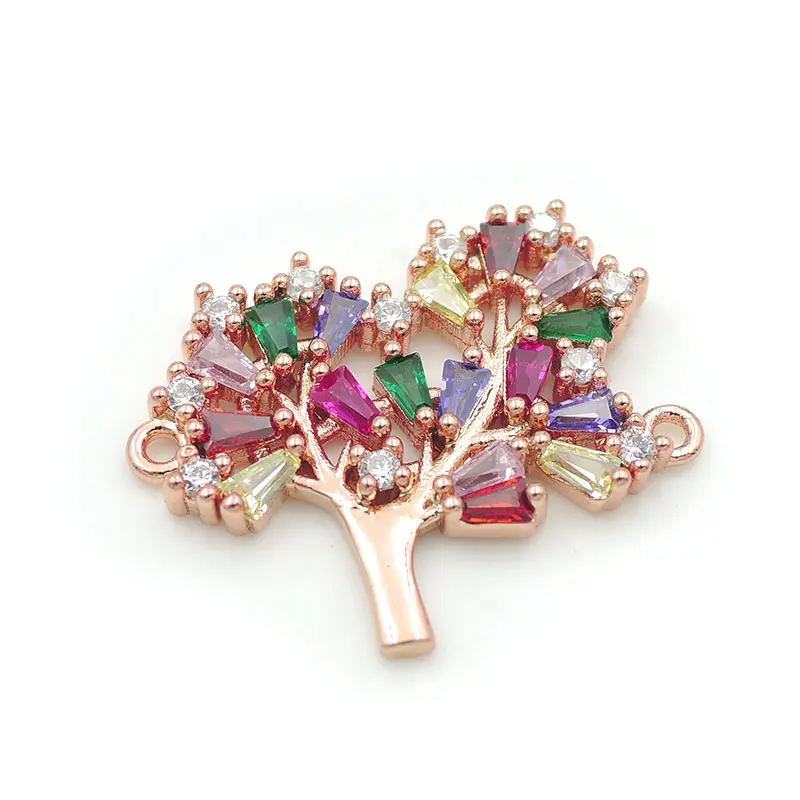 22*20*2 мм Micro Pave T-CZ смешивания цветов разъем для дерева подходит женщин как