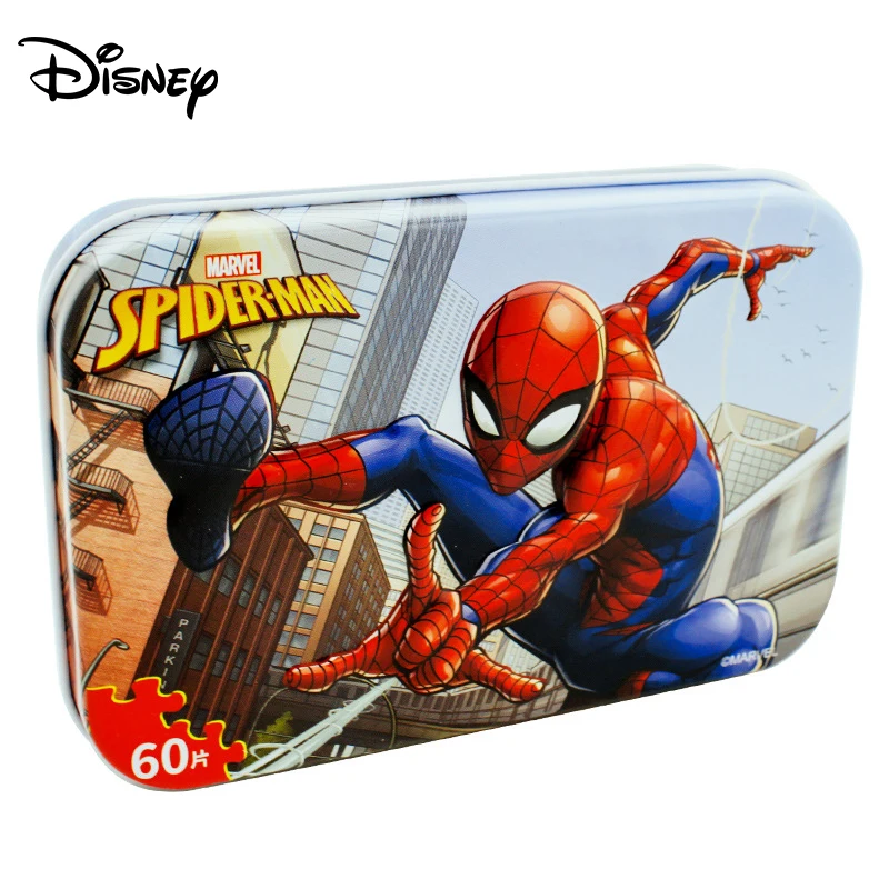 

Пазл из 60 частей Disney, Человек-паук, железный ящик, деревянный пазл