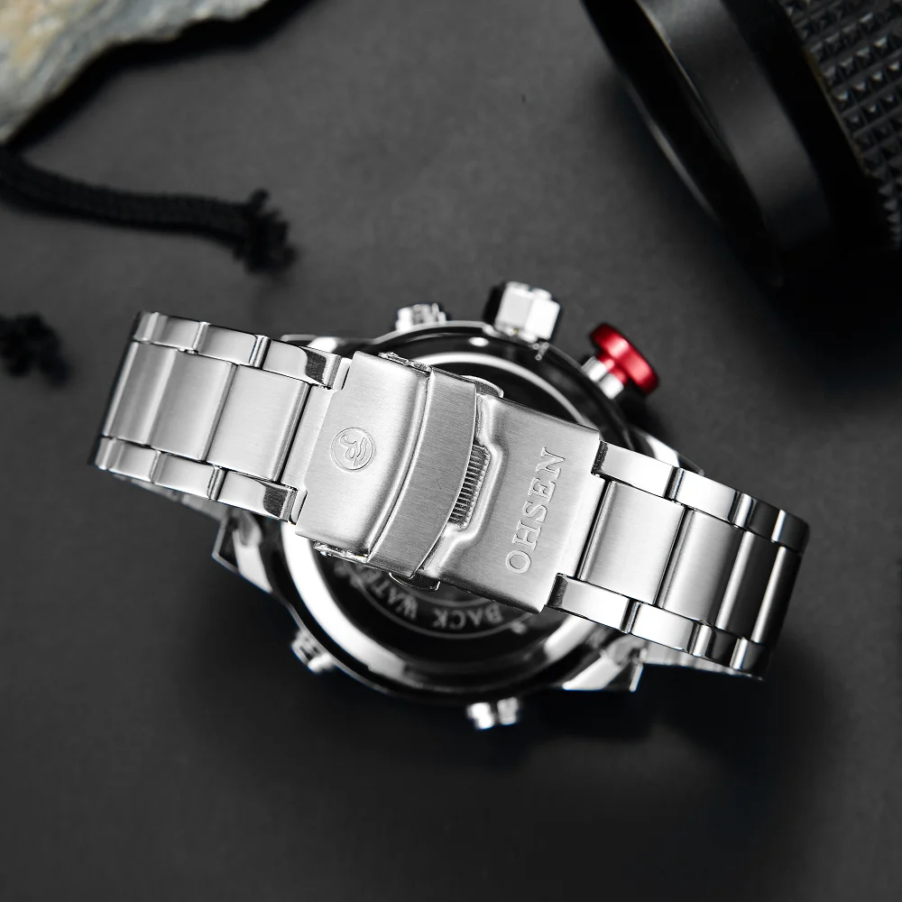 НОВЫЙ OHSEN Модные мужские Relogio masculino Наручные часы Аналоговые Цифровые Дисплей