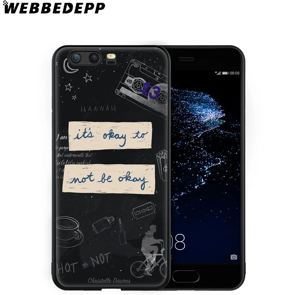 WEBBEDEPP тринадцать причин почему мягкий чехол для Huawei P8 P9 P10 P20 P30 Lite Pro P Smart Z Plus 2019 Y6