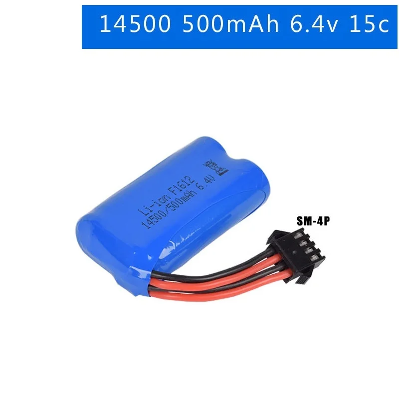 6,4 В 14500 500 мАч литий-ионная батарея для Wltoys 18401/02 пульт дистанционного управления внедорожником 6,4 В батарея для радиоуправляемых игрушек автомобиля лодки грузовиков - Цвет: Бургундия