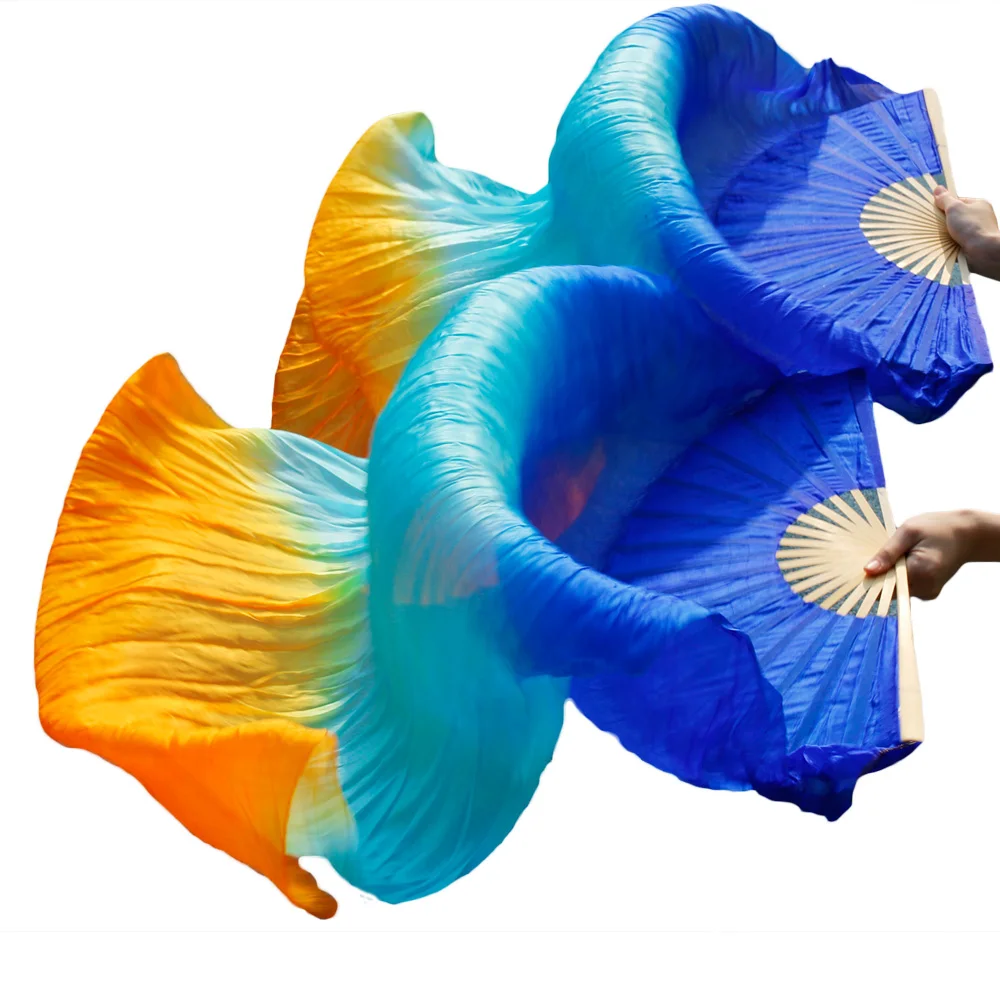 Новинка 2018 фанаты танца живота из 100% шелка ручной работы 1 левая рука + правая