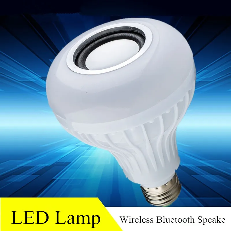 Miindzo new E27 Wireless Bluetooth Speaker 12W RGB Bulb LED Lamp 110V 220V Smart Led Light Music Player Audio Remote Control | Электроника