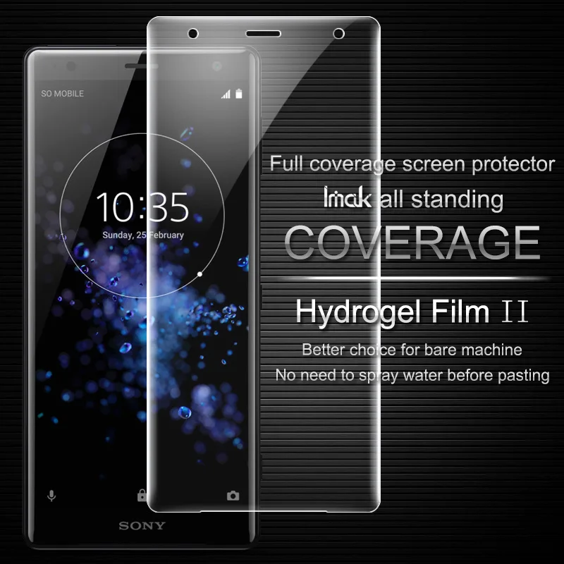 Imak гидрогель II изогнутые покрытие мягкий защитный Плёнки для Sony Xperia XZ2 Экран