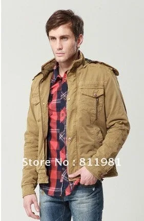 2012 new style! Pure cotton fashion leisure men's jacket clothes activities hat warm TW-820A four color+FREE SHIPPING! | Мужская